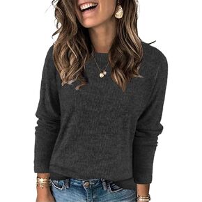 Womens Sweaters Fall Fashion Tops Crew Neck Long Sleeve Shirts Casual Trendy Tunics Clothes S-XXL