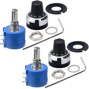2PCS 3590S-2-104L 100kohm 10-Turn Rotary Wire الجرح الدقة الجهد، الدقة متعددة بدوره Wirewound الجهد، مع 2PCS قابل للتعديل المقاوم العد الاتصال الهاتفي مقبض دوار in Saudi Arabia