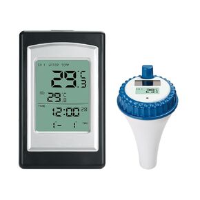 Pool Multi-Function Floating Wireless Digital Hygrometer Thermometer, Indoor and Outdoor Pool Solar Thermometer for Pools, Bathtubs, Fish Tanks, Ponds