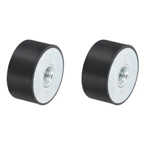 uxcell 2Pcs 40 x 30mm M10 Female Thread Rubber Mounts, Vibration Isolator, Replaces Anti Vibration Pads Flat Silent Block Base Block