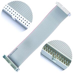 IDC Cable IDE Flat Ribbon Cable 10/14/16/20/26/30/34/40 Pin Ribbon Cable IDC Cable Connector, Male to Female IDE Extension Cable 50CM Length FC 26-Pin 2Pcs(KS-MF26)