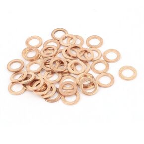 uxcell 50 Pcs Copper Crush Washer Flat Seal Fitting 6mmx10mmx1mm