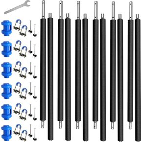 6PCS Universal Trampoline Poles Replacement Enclosure Poles Fit 8-16FT Straight Pole Trampoline Frame, Heavy Duty Trampoline Accessories Kits Include Foam Sleeve & Hardware for 2 Install Ways