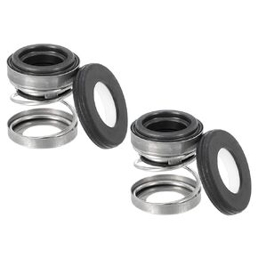 PATIKIL Mechanical Shaft Seal Replacement, 2 Pack 108-12 Ceramic Carbon Ring Sealing Shaft Spring Kit for Water Pump Oil Cylinder, Black Silver, 0.47" (12mm)