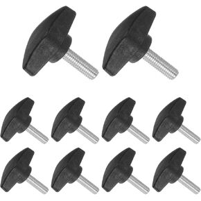 Tee Wing Knobs Thumb Screw, M6 x 20mm Male Thread, Plastic T Thumb Clamping Screw Threaded Stud Hand Knobs Grip, (Applications: for Machinery Lathes), 10-Pieces