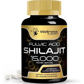Shilajit Pure Himalayan Organic Capsules 240 Count - 15,000mg - Shilajit Supplement, Shilajit for Men & Women with Naturally Occuring Fulvic Acid - Himalayan Shilajit Capsules Dietary Supplement
