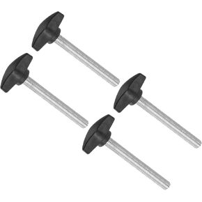 Tee Wing Knobs Thumb Screw, M8 x 60mm Male Thread, Plastic T Thumb Clamping Screw Threaded Stud Hand Knobs Grip, (Applications: for Machinery Lathes), 4-Pieces