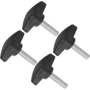 Tee Wing Knobs Thumb Screw, M6 x 25mm Male Thread, Plastic T Thumb Clamping Screw Threaded Stud Hand Knobs Grip, (Applications: for Machinery Lathes), 4-Pieces