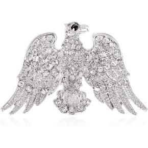 Alilang Patriotic American Majestic Eagle Bird Animal Crystal Rhinestone USA Flag Brooch Pin