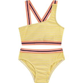 LIZENS Girls Two Piece Swimwear 2-12Years Stripe Print Bikini Set Beach Bathing Suit for Kids