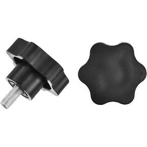 uxcell 2Pcs Star Knobs, M10x90mm Plastic Hex Shaped Clamping Handle Screw Knobs, Hand Tightening Star Screw Knobs for Machinery Umbrella Base Replacement