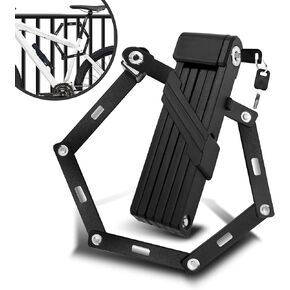 Folding Bike Lock, Bike Locks Heavy Duty Anti Theft with 2 Keys and Mount Compact Lightweight High Security Foldable Bicycle Lock for Ebike, Motorcycle and Electric Scooter