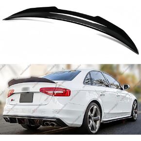 Rear Spoiler Compatible with 2013-2016 Audi A4, PSM Style High Kick Fit for B8.5, Exterior Duckbill Spoiler Trunk Tail Deck Lid Wing Lip (Carbon Fiber Pattern) in Kuwait