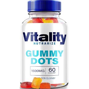 Vitality Gummy Dots, Vitality Naturals Gummy Dots, All Natural 500MG Supplement, Vitality Gummies for Overall Wellness, Official VitalityGummy Dots 20 Reviews (60 Gummies)