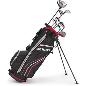 RAM Golf Accubar Golf Right Hand Clubs Set - Graphite Shafted Woods and Stainless Steel Irons