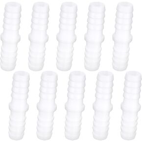 Plastic Hose Barb Fittings, 10 Pcs White Plastic Tubing Connectors 1/2" x 1/2" Pipe Connectors Barbed Splicer Mender Joint Adapter Accessories for Household Adapters Fuel Gas Liquid Air in Saudi Arabia