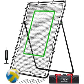 Zdgao Volleyball Rebounder Net - 4x7ft Volleyball Rebounder with Bungee Cords, Volleyball,Carry Bag and Neon Target, 5 Adjustable Angles Bounce Back Net for Volleyball,Baseball, Improve Skills in Kuwait