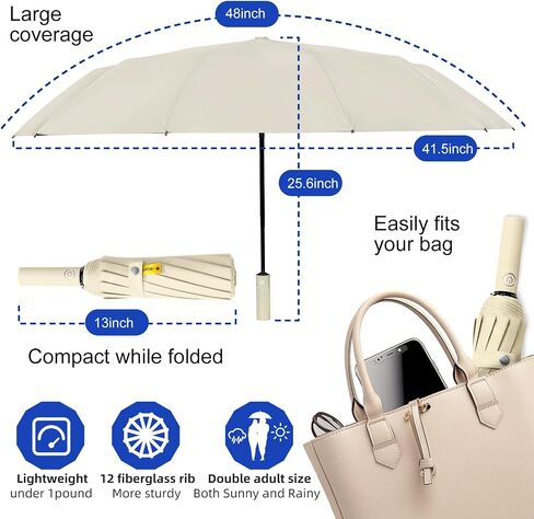 Travel Umbrella for Rain Windproof Folding Umbrella with UV Protection Auto Open Close Portable & Compact Umbrella for Backpack, Sun Umbrella for Walking in Saudi Arabia