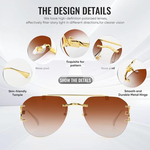Rimless Sunglasses Women Designer Sunscreen Glasses Summer Oval Fashion Luxe Femme Sunglasses Outdoor Sports Vacation Vintage in Saudi Arabia