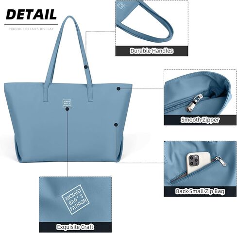 Casual Nylon Tote Bag for Women Water Resistant Shoulder Tote Handbag with Zipper for Wrok Travel in Saudi Arabia