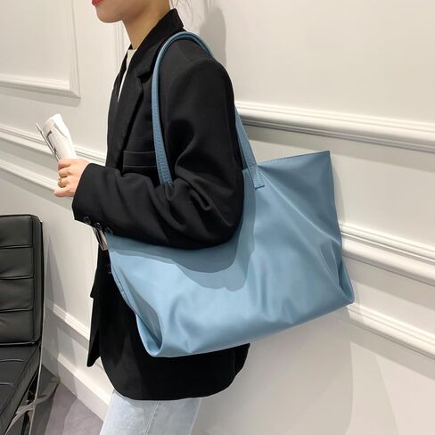 Casual Nylon Tote Bag for Women Water Resistant Shoulder Tote Handbag with Zipper for Wrok Travel in Saudi Arabia