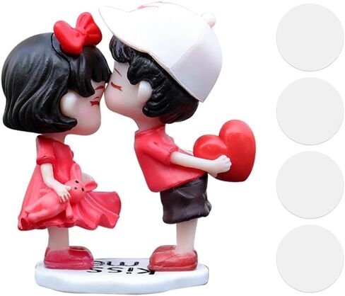 Car Couple Ornament, Adhesive Kiss Couple Dashboard Decoration Cartoon Car Interior Accessories for Car Home Office in Saudi Arabia