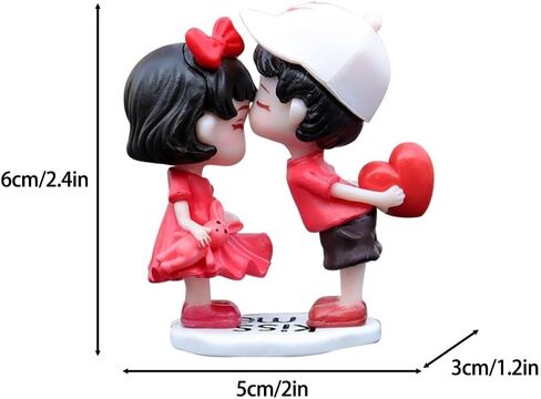 Car Couple Ornament, Adhesive Kiss Couple Dashboard Decoration Cartoon Car Interior Accessories for Car Home Office in Saudi Arabia