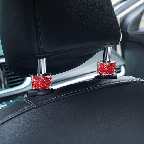 4PCS Bling Car Headrest Collars, Crystal Rhinestone Automotive Head Rest Collars, Vehicle Interior Rings Decor Charm Accessories for Women Girls, Universal for RV, SUV, Truck (AB Color) in Saudi Arabia