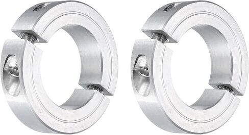 uxcell 2Pcs Double Split Clamp-On Shaft Collar for 1-3/8" Shaft, Two-Piece Clamping Collar 2-1/4" OD, 9/16" Thickness, Aluminum Alloy Set Screw Split Collar Clamp in Saudi Arabia