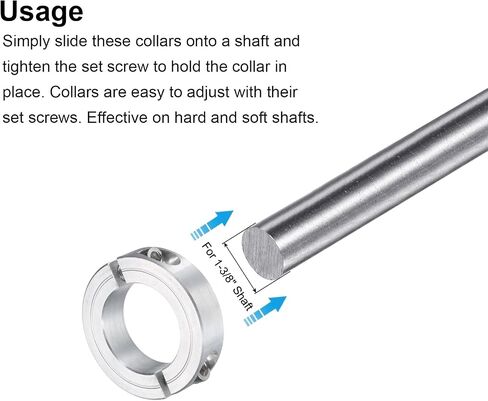 uxcell 2Pcs Double Split Clamp-On Shaft Collar for 1-3/8" Shaft, Two-Piece Clamping Collar 2-1/4" OD, 9/16" Thickness, Aluminum Alloy Set Screw Split Collar Clamp in Saudi Arabia