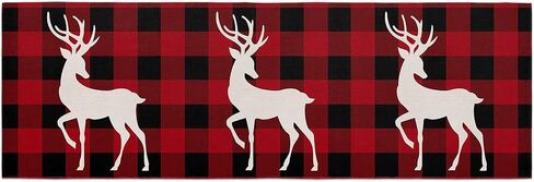Runner Rugs, Christmas Gingerbread Man Socks Glove Snowflake Candy Canes Non Slip Low Profile Hallway Runner Rug for Entryway Entrance Kitchen Laundry Room Bedroom, 18"X47.2" in Saudi Arabia