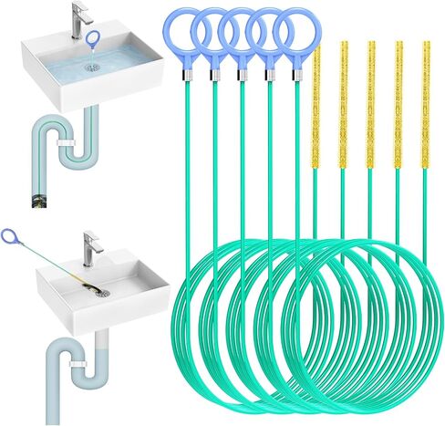 50 Inch Sink Drain Snake Hair Clog Remover Tool, Unbreakable Metal with Nylon Coating Drain Cleaner Tool, Drain Cleaner Hair Catcher Remover for Shower, Pipe Drain, Bathroom Sink Tub (3 Pack) in Saudi Arabia