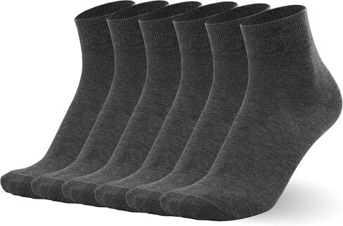 Men's Thin Cotton Above Ankle Classic Socks Soft Work Solid Breathable Dress Socks 6 Pairs in Saudi Arabia