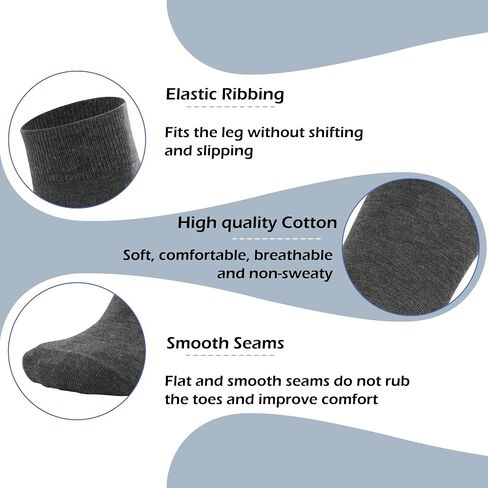 Men's Thin Cotton Above Ankle Classic Socks Soft Work Solid Breathable Dress Socks 6 Pairs in Saudi Arabia