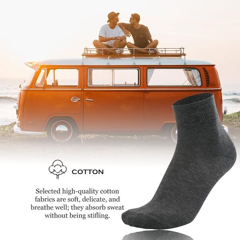 Men's Thin Cotton Above Ankle Classic Socks Soft Work Solid Breathable Dress Socks 6 Pairs in Saudi Arabia