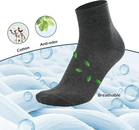 Men's Thin Cotton Above Ankle Classic Socks Soft Work Solid Breathable Dress Socks 6 Pairs in Saudi Arabia