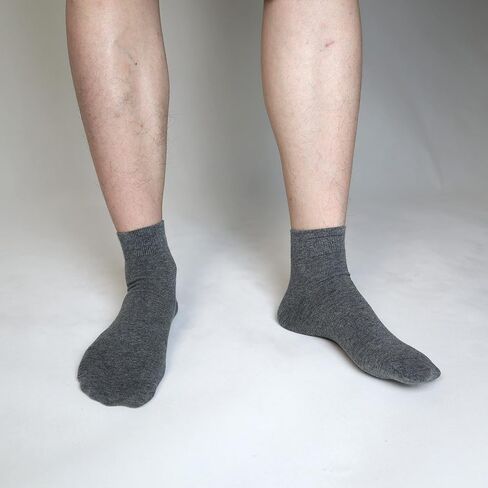 Men's Thin Cotton Above Ankle Classic Socks Soft Work Solid Breathable Dress Socks 6 Pairs in Saudi Arabia