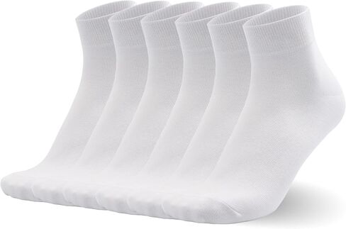 Men's Thin Cotton Above Ankle Classic Socks Soft Work Solid Breathable Dress Socks 6 Pairs in Saudi Arabia