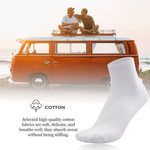 Men's Thin Cotton Above Ankle Classic Socks Soft Work Solid Breathable Dress Socks 6 Pairs in Saudi Arabia