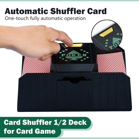 Automatic Card Shuffler, 1-2 Decks Poker Shuffler Portable Card Shuffler, Intelligent Sensor One-Touch Start Playing Card Shuffler Machine for Casino, Club Gaming and Home Party (Green) in Kuwait