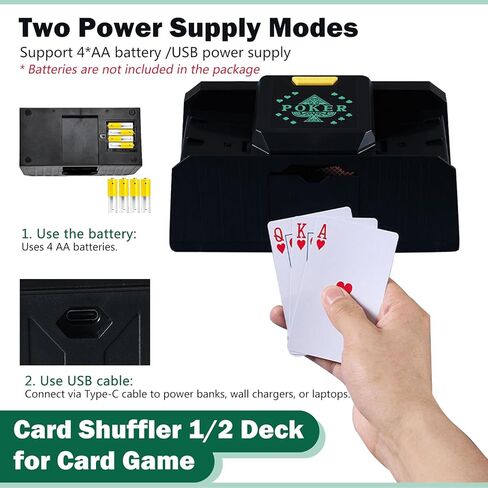 Automatic Card Shuffler, 1-2 Decks Poker Shuffler Portable Card Shuffler, Intelligent Sensor One-Touch Start Playing Card Shuffler Machine for Casino, Club Gaming and Home Party (Green) in Kuwait