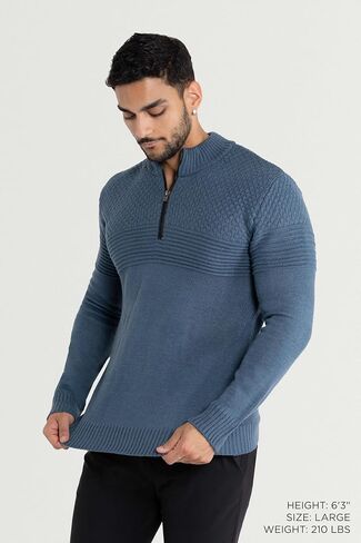 X RAY Mens Quarter Zip Pullover Sweater, Slim Fit Knit Long Sleeve Polo Quarter Zip Pullover Golf Sweatshirt for Men in Saudi Arabia