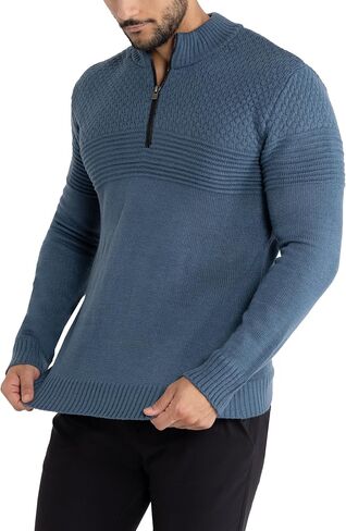 X RAY Mens Quarter Zip Pullover Sweater, Slim Fit Knit Long Sleeve Polo Quarter Zip Pullover Golf Sweatshirt for Men in Saudi Arabia