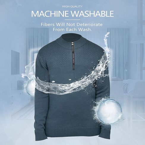 X RAY Mens Quarter Zip Pullover Sweater, Slim Fit Knit Long Sleeve Polo Quarter Zip Pullover Golf Sweatshirt for Men in Saudi Arabia