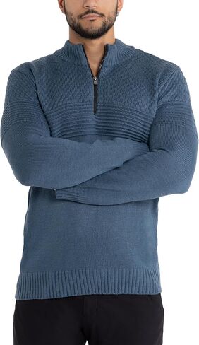 X RAY Mens Quarter Zip Pullover Sweater, Slim Fit Knit Long Sleeve Polo Quarter Zip Pullover Golf Sweatshirt for Men in Saudi Arabia