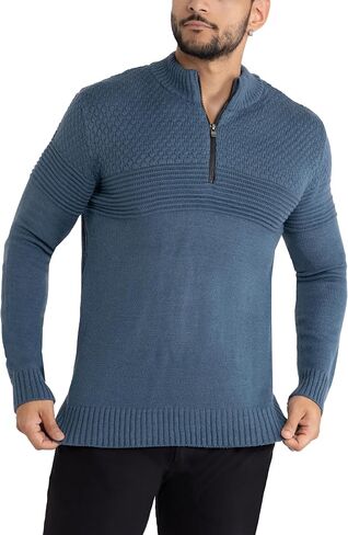 X RAY Mens Quarter Zip Pullover Sweater, Slim Fit Knit Long Sleeve Polo Quarter Zip Pullover Golf Sweatshirt for Men in Saudi Arabia