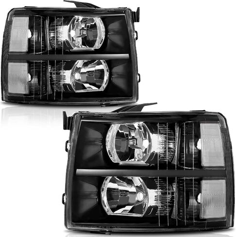No-fogging Headlight Assembly Compatible With 07 08 09 10 11 12 13 Chevy Silverado 1500 / 2500HD / 3500HD & 2014 Old Body Style Passenger And Driver Side in Saudi Arabia