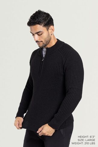 X RAY Mens Quarter Zip Pullover Sweater, Slim Fit Knit Long Sleeve Polo Quarter Zip Pullover Golf Sweatshirt for Men in Saudi Arabia