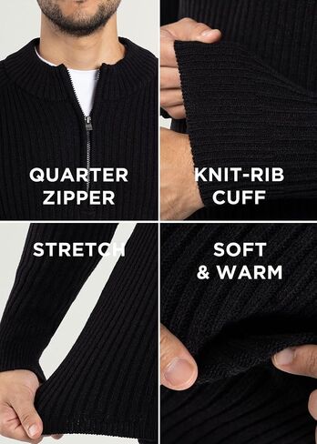 X RAY Mens Quarter Zip Pullover Sweater, Slim Fit Knit Long Sleeve Polo Quarter Zip Pullover Golf Sweatshirt for Men in Saudi Arabia