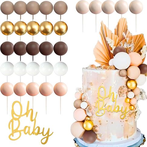 LaVenty Boho Gold Cake Topper Cake Topper Neutral Baby Shower Cake Decorations for Boho Wedding Bridal Baby Shower Birthday Party Supplies in Saudi Arabia